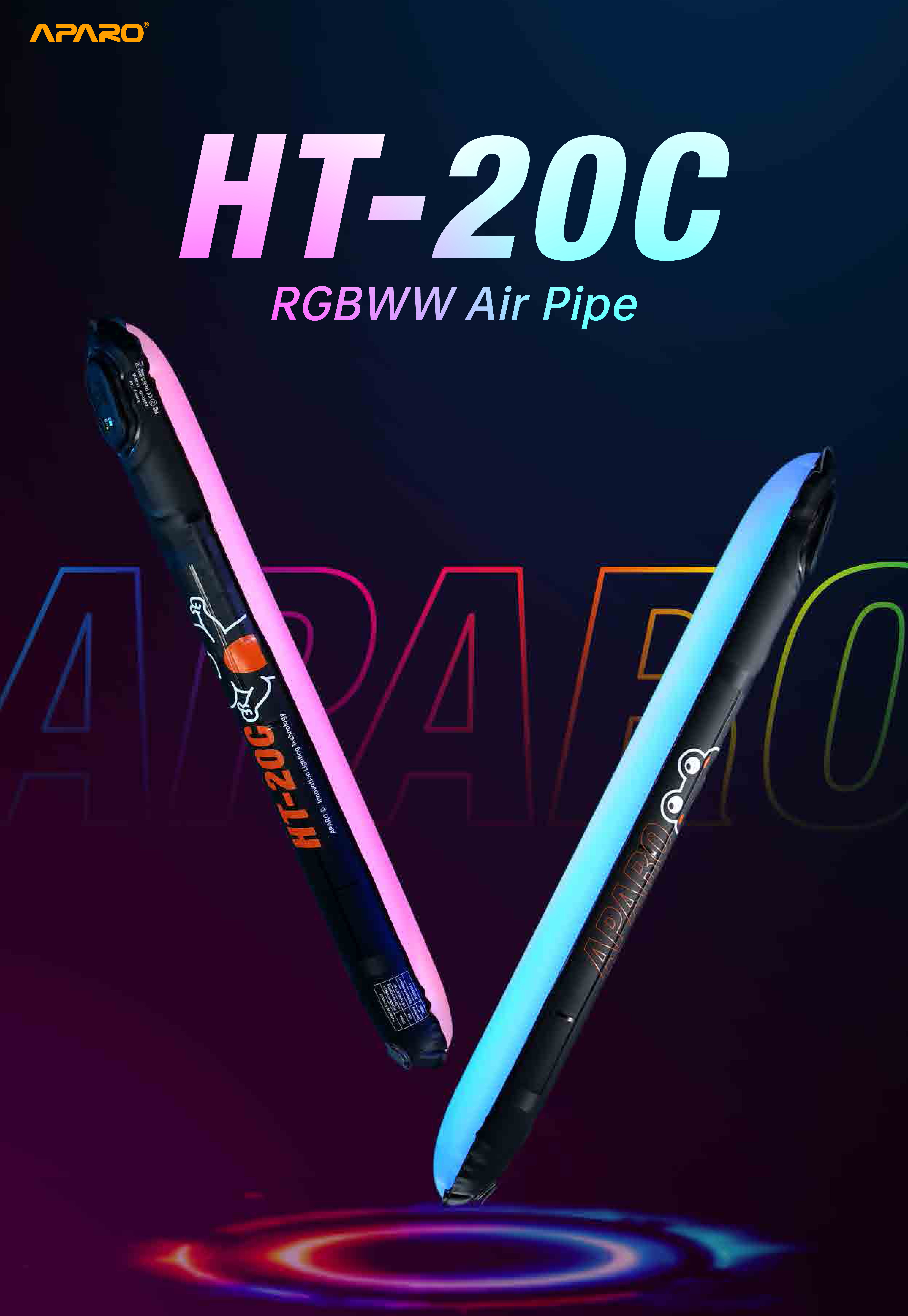 Aparo RGBWW LED Air Tube HT-20C foldbart lysrør