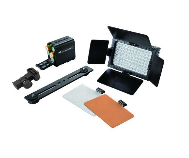 Falcon Eyes DV-96V-K1, 6 W, 96 pære(r ), LED, 0,06 W, Sort, Batteri