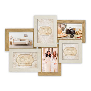 Zep collageramme DT553W Locarno hvid, 5x 10x15 og 1x 10x10 cm