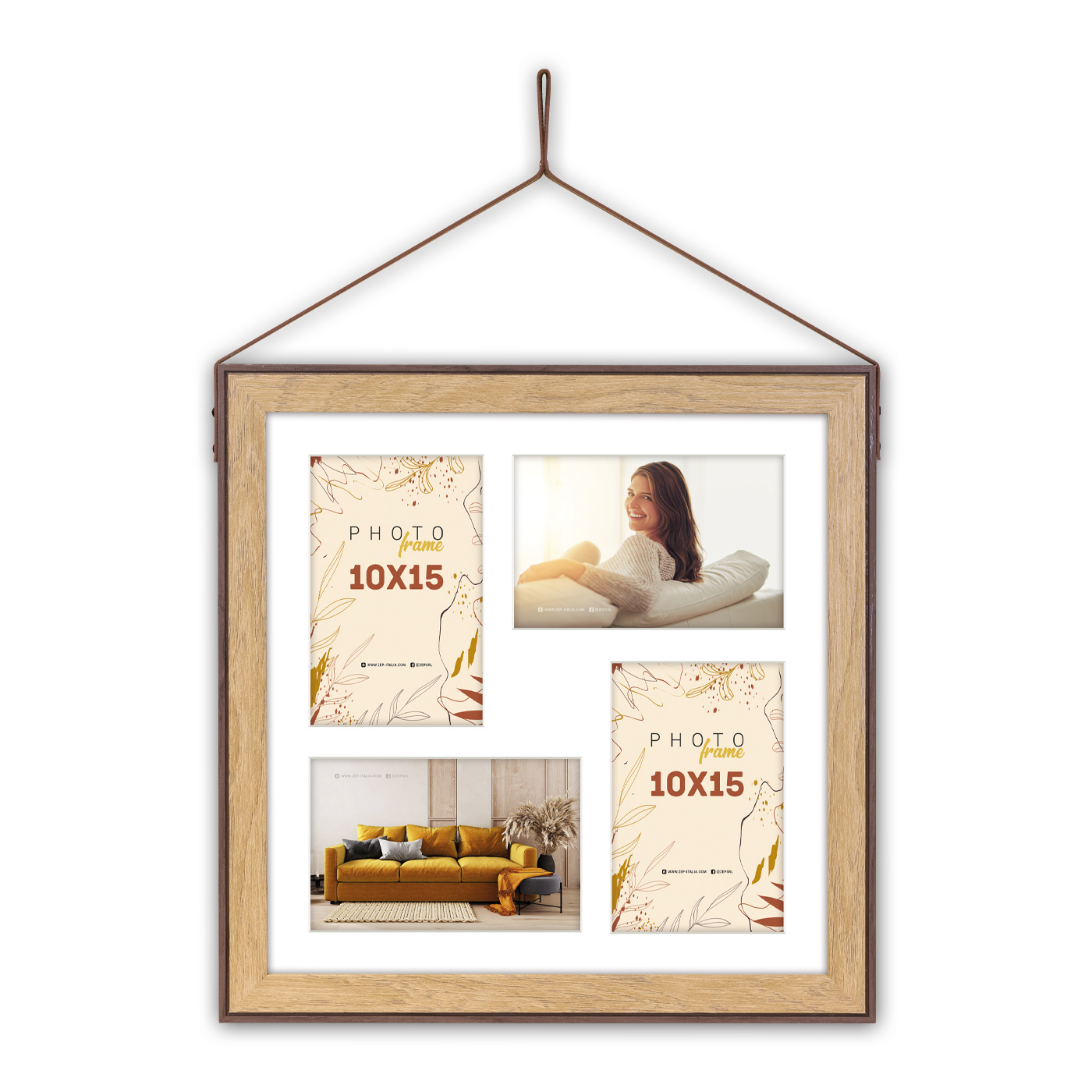 Zep collageramme YH473 Lugo 4Q natur/brun, 4x 10x15 cm