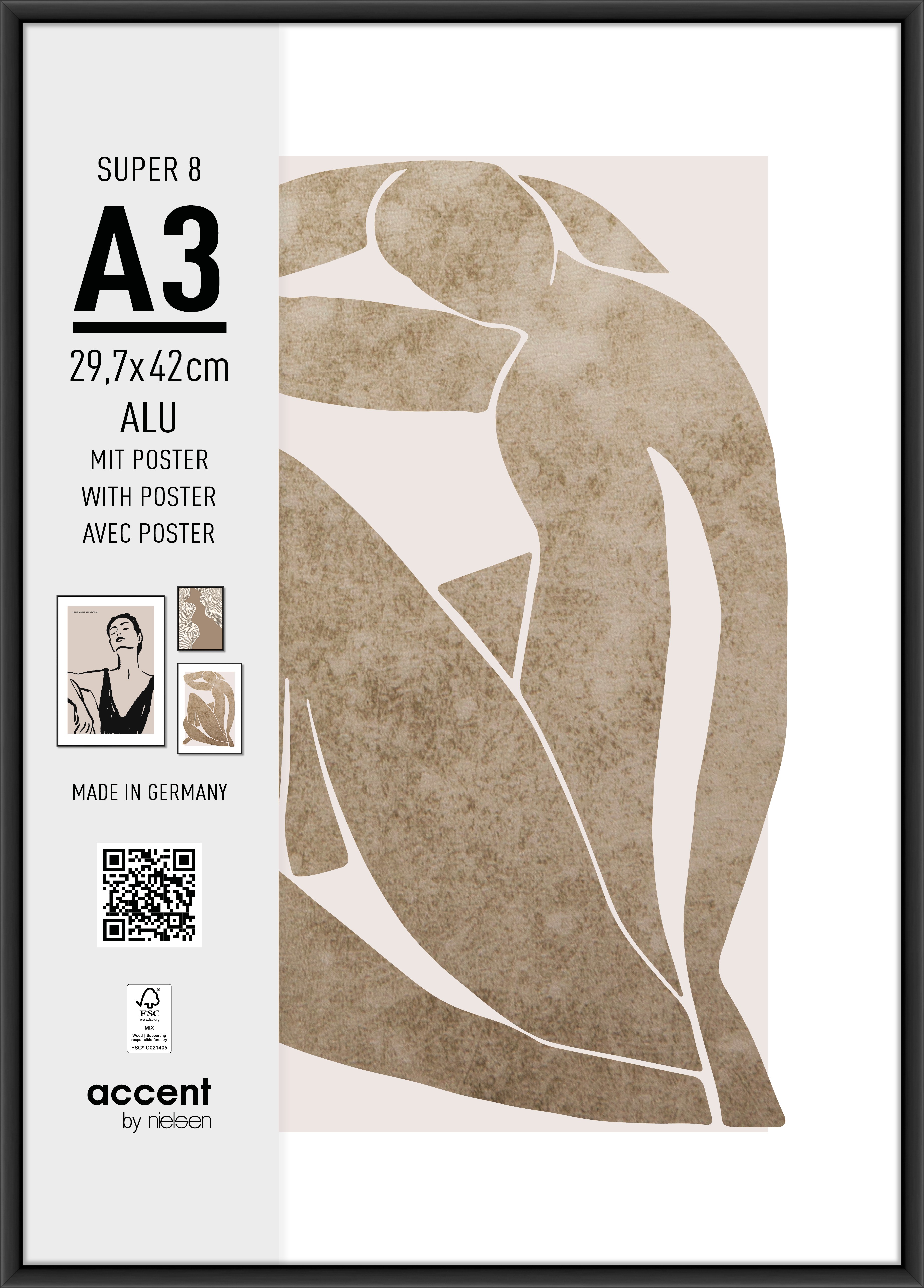 Nielsen billedramme 5424126 Super 8, sort, 29,7x42 cm