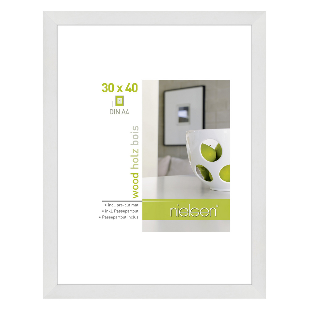 Nielsen fotoramme 8988017 Apollon hvid, 30x40 / 21x29,7 cm