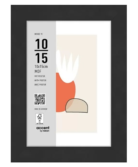Nielsen fotoramme 3211201 Wood 19 sort, 10x15 cm