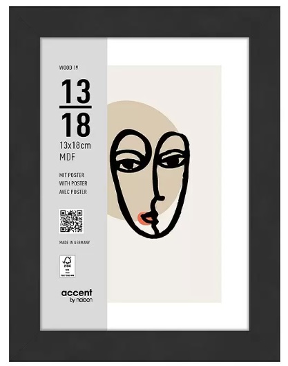 Nielsen fotoramme 3232201 Wood 19 sort, 13x18 cm