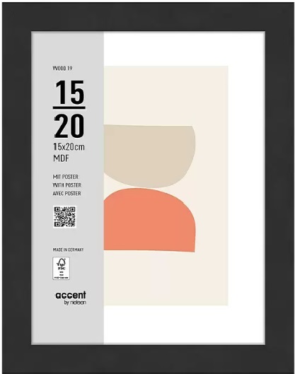Nielsen fotoramme 3217201 Wood 19 sort, 15x20 cm