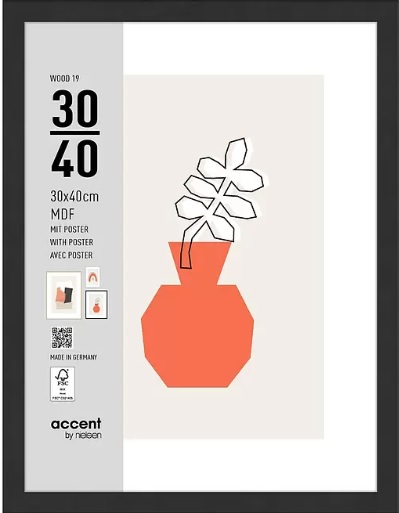 Nielsen fotoramme 3230201 Wood 19 sort, 30x40 cm