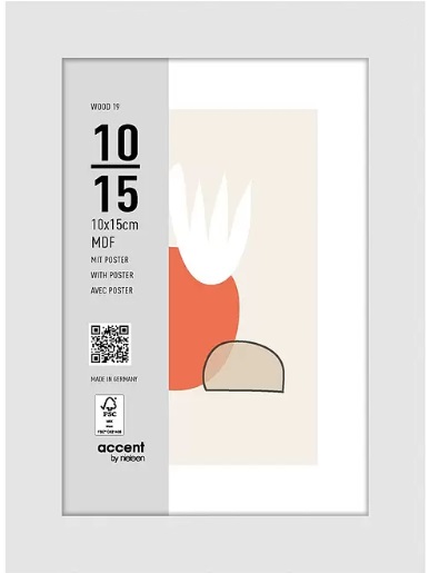 Nielsen fotoramme 3211202 Wood 19 hvid, 10x15 cm