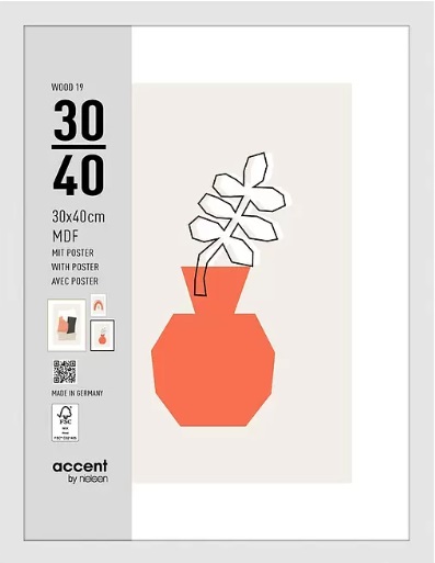 Nielsen fotoramme 3230202 Wood 19 hvid, 30x40 cm