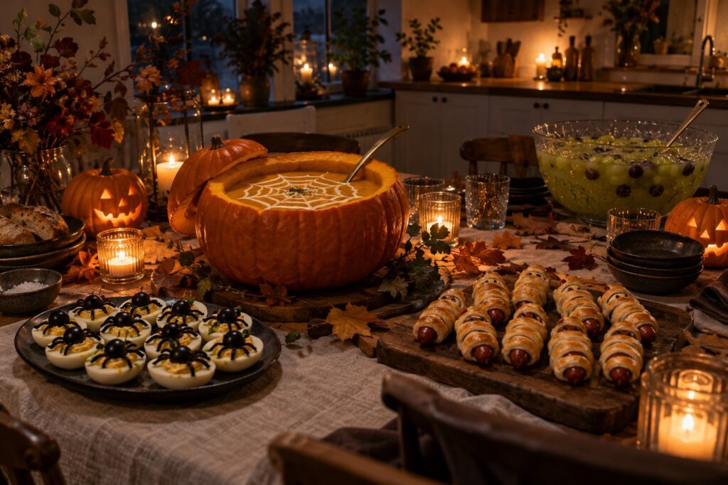 Uhyggelig halloweenmad: mumier, edderkopper og græskarsuppe